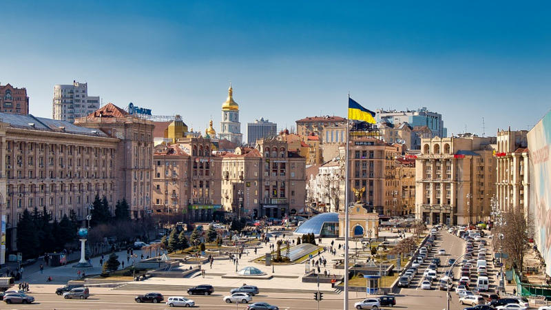 Blick auf Kiew, Ukraine